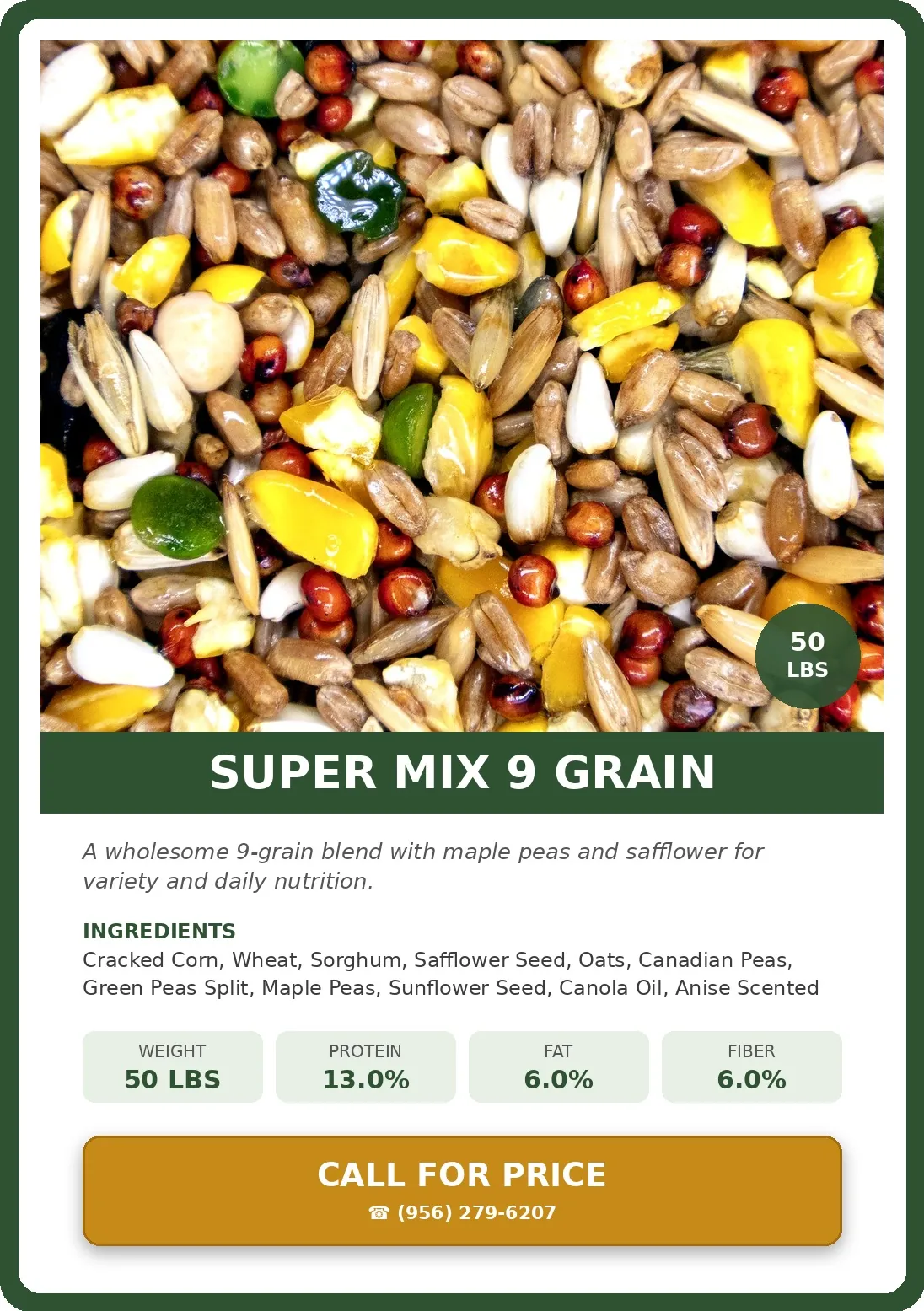 Super Mix 9 Grain — product photograph and supplied label