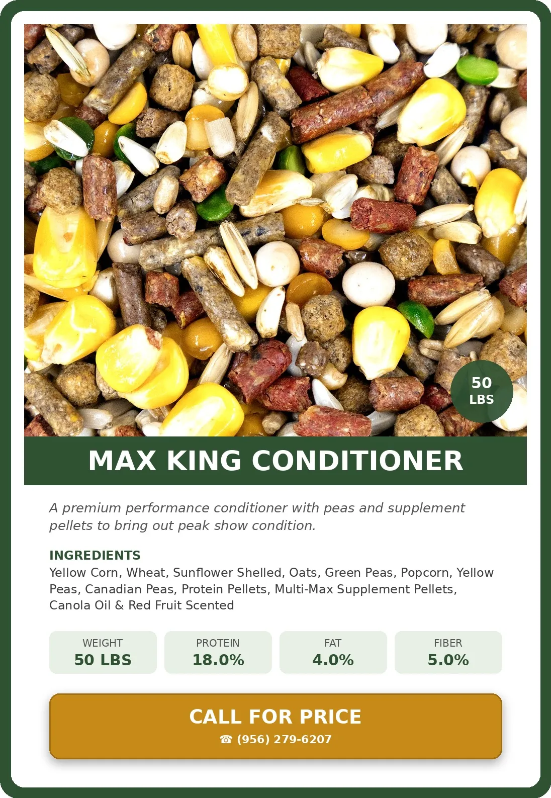 Max King Conditioner — product photograph and supplied label